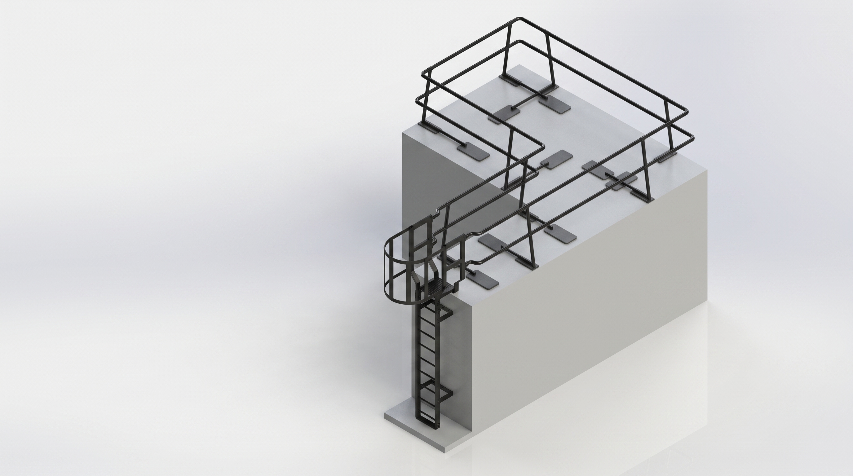 Roof AOV Access Ladder System render