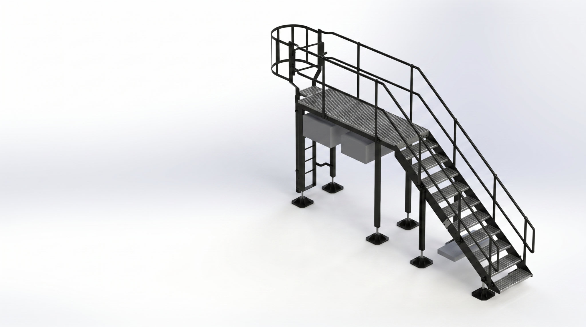 Stair Access Walkway Platform render