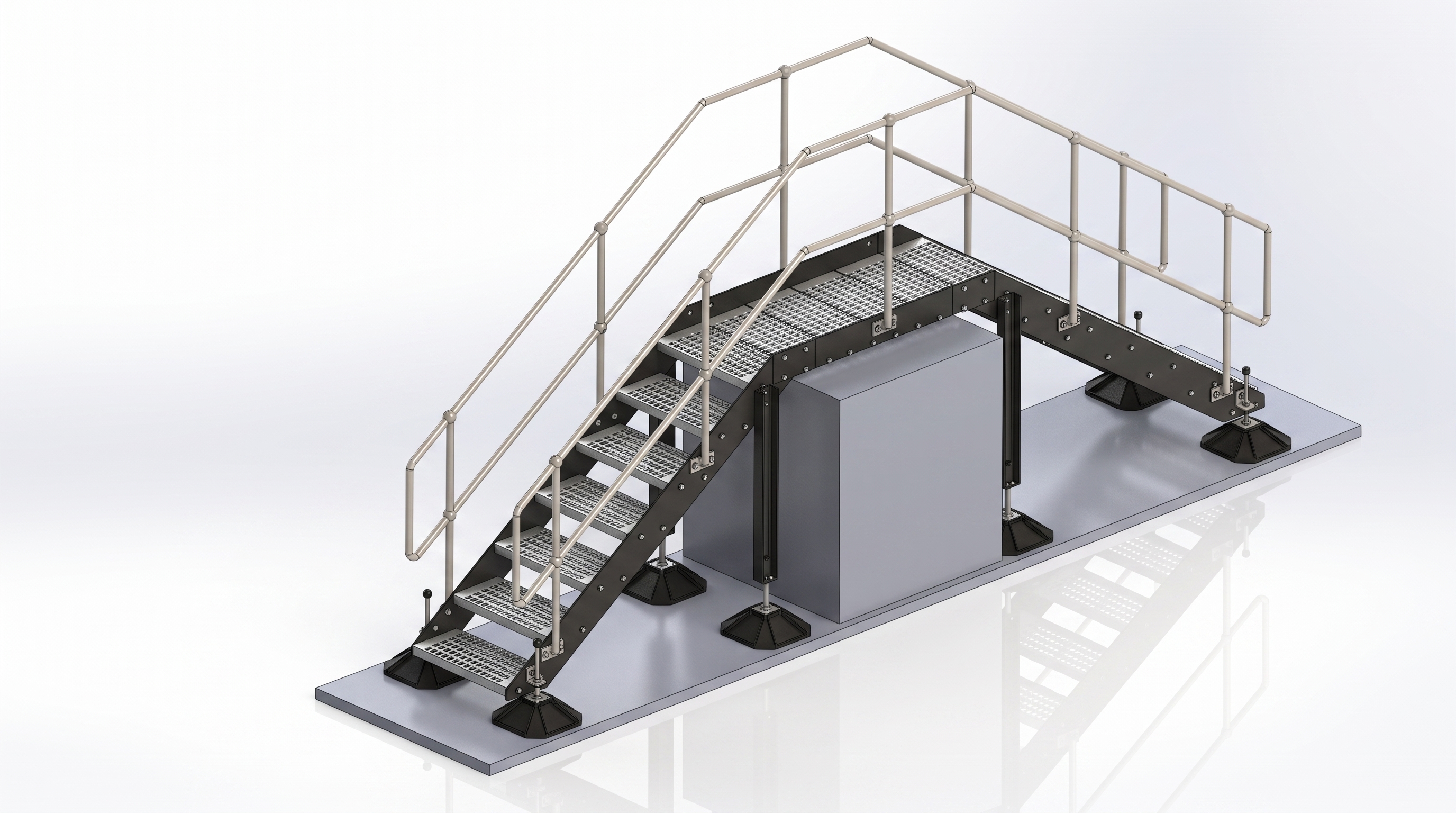 Steel Step-Over Platform render